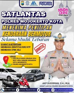 Beri Rasa Aman Masyarakat Yang Mudik,  Polres Mojokerto Kota Sediakan Penitipan Mobil/ Motor Gratis