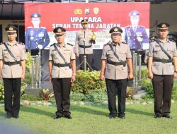 Polres Mojokerto Kota Gelar Sertijab, PJU  & Kapolsek, Sekaligus Prosesi  Kenal Pamit