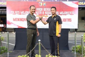Tingkatkan Sinergitas, Polresta dan Kodim 0815 Mojokerto Olahraga Bersama.