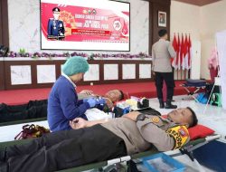 Humas Polres Mojokerto Kota Gelar Donor Darah Peringati Hari Jadi Humas Polri Ke-73