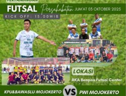 Laga Persahabatan, PWI Mojokerto Raya Siap Lawan Bawaslu dan KPU